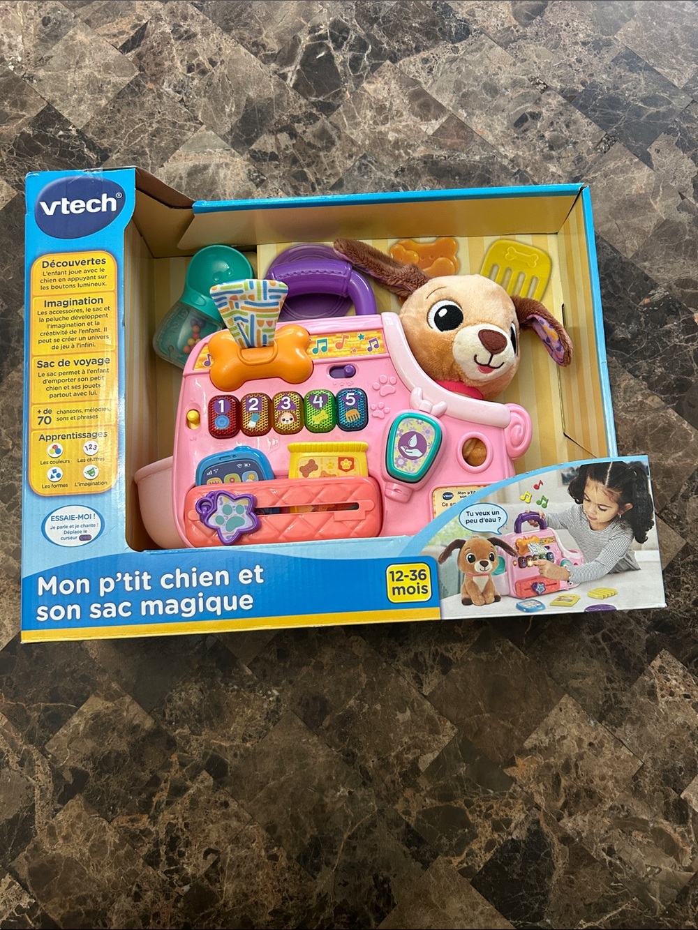 BNIB 🆕 VTech Pink Puppy Play Bag - Interactive Kids Toy - French Edition